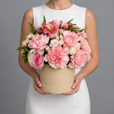 Flowers in a box delivery in Russia