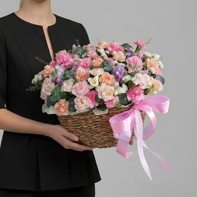 Flower basket delivery Russia