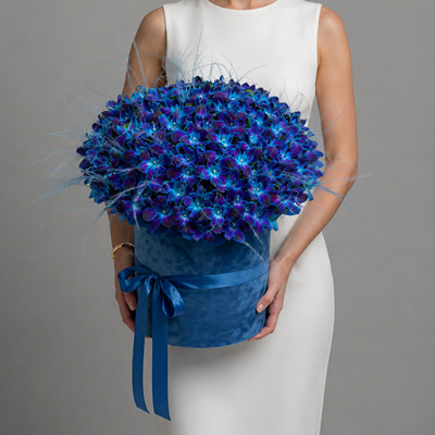 Flowers in box for Moscow Russia