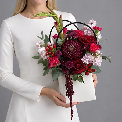 Order flowers in box for Moscow
