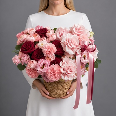Fresh flowers in box Moscow